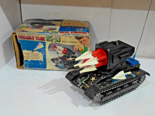 Missile Tank MS-33 With Box- Battery Operated- Tin Toy Japan-Tested works Good