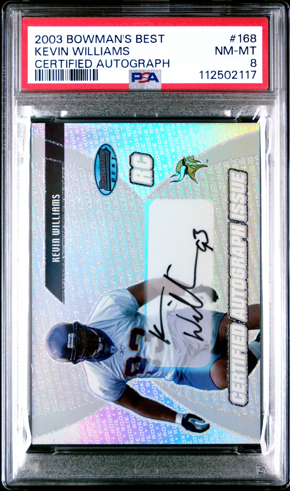 Kevin Williams Bowman's Best #168 Certified Autograph