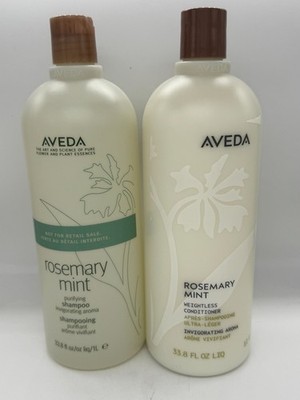 Aveda Rosemary Mint Shampoo and Conditioner Liter (33.8 fl oz) SAME DAY SHIP