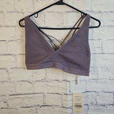 Fabletics Thea SculptKnit Sports Bra Strappy Back in Purple - Large NWT