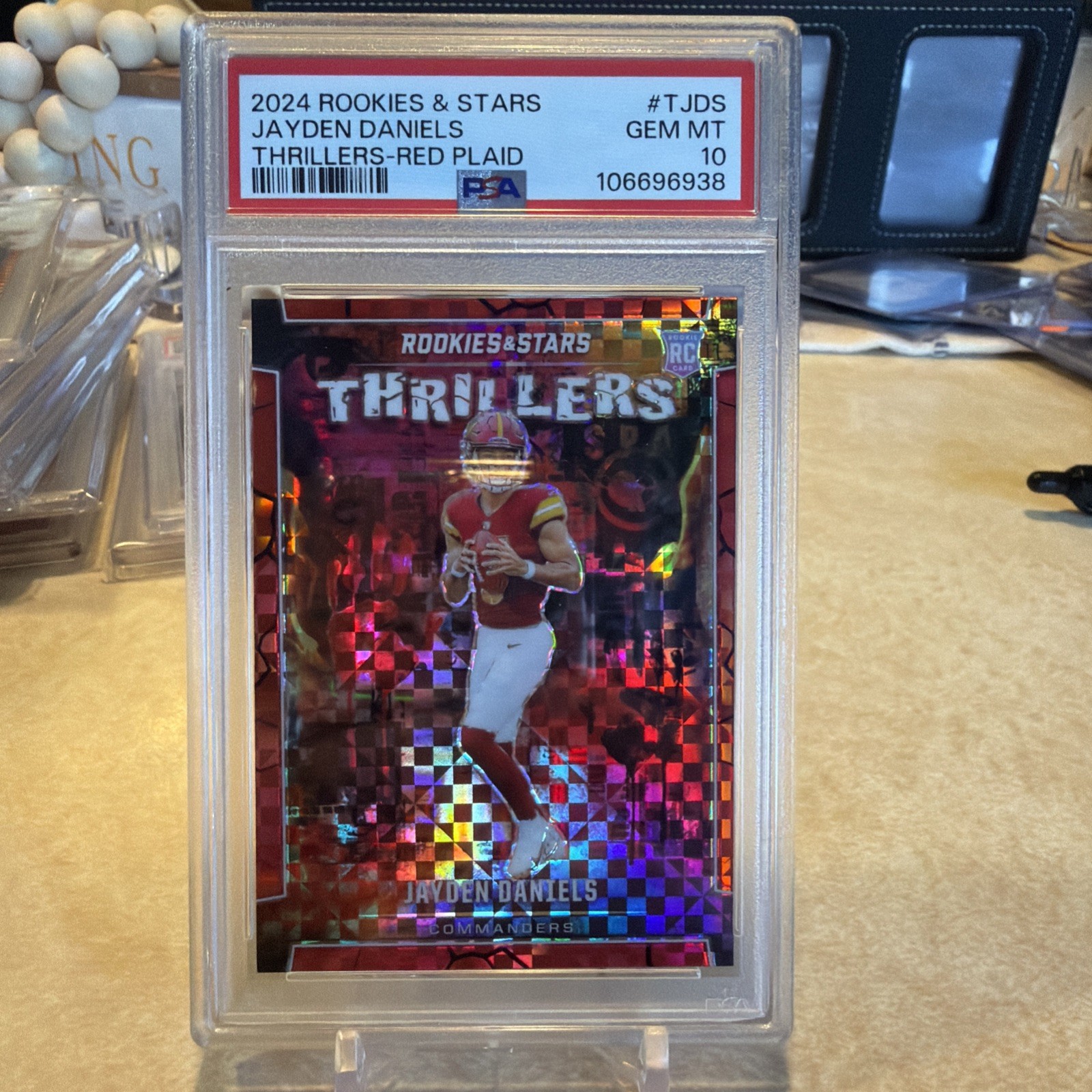 Jayden Daniels Panini Rookies & Stars Thrillers #TJDS Red Plaid