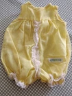 Vintage CABBAGE PATCH KIDS Yellow Gingham Romper with Lace CPK Original Tag