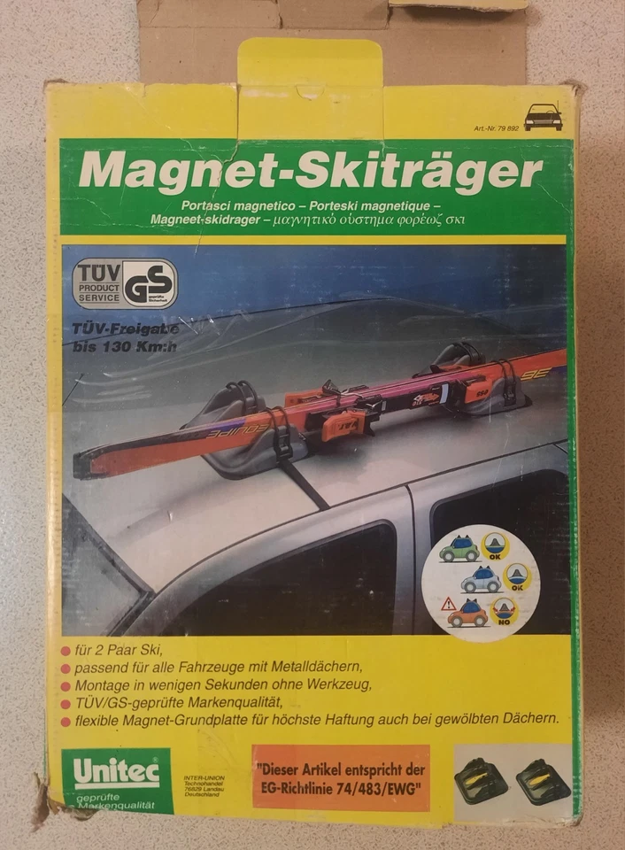 Magnet-Skiträger/Dachträger für 1 oder 2 Paar Skier. Superpraktisch. Top Preis. - Bild 3 von 4