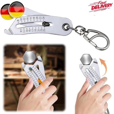 Nut and Bolt Thread Checker Inch and Metric Bolt Size Finder Keychain Tool NEU