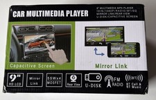 Reproductor multimedia para automóvil con pantalla táctil HD de 9", cámara de respaldo inalámbrica montable con cable