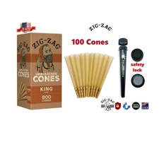 zig zag king size unbleached pre rolled cone(100PK)+philadelphia tube