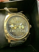 New Men's Watch by Tribo London Boxed Wristwatch Gold Plated Synthetic leather