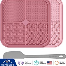 Durable 2 Pack Pet Lick Mat with Suction Cups - Perfect for Treats  Snacks