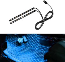 Car LED Strip Light, 24 LED RGB Neon Auto Interior Atmosphere , 12V Ice Blue