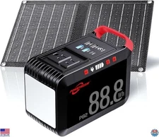 80W Solar Generator with 21W Panels, 88.8Wh Battery, AC Outlet for Camping