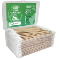 500 PCS Gun Cleaning Swabs - 6 Lint-Free Long Cotton Swabs Bamboo Handle, Pre...