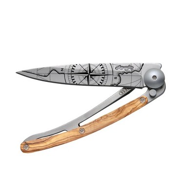deejo - 27G Folding Pocket Knife with Belt Clip - Terra Incognita Design, 3.7...
