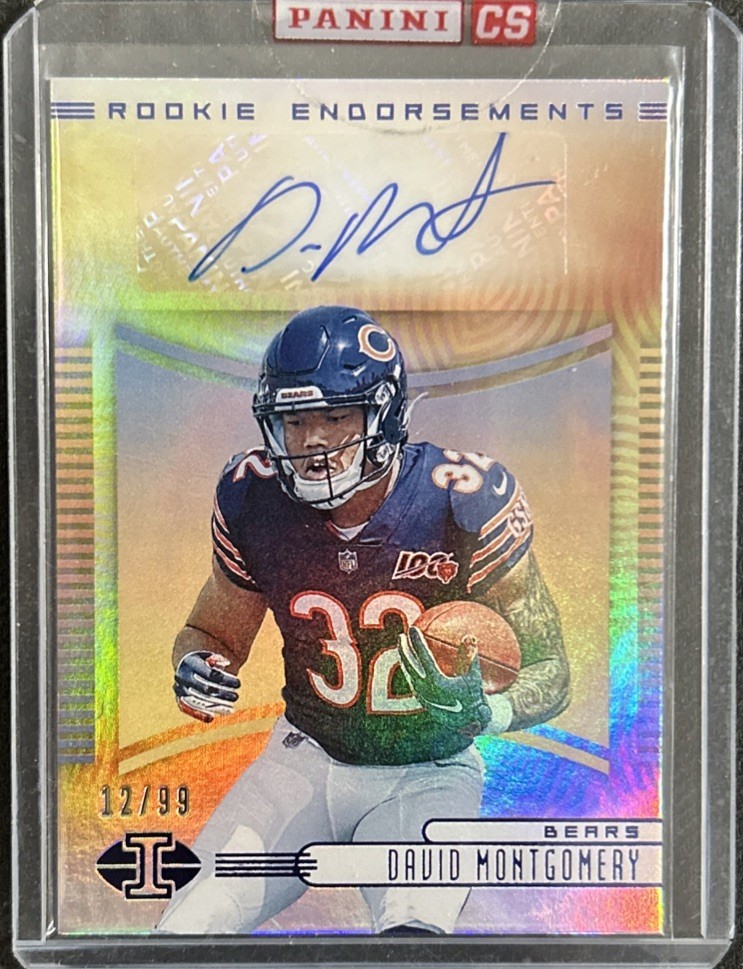 David Montgomery Panini Illusions Rookie Endorsements Autographs #DMO Blue