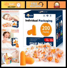 200 Pairs Foam Ear Plugs for Sleeping, Noise Cancelling 32dB NRR, Travel  Conce