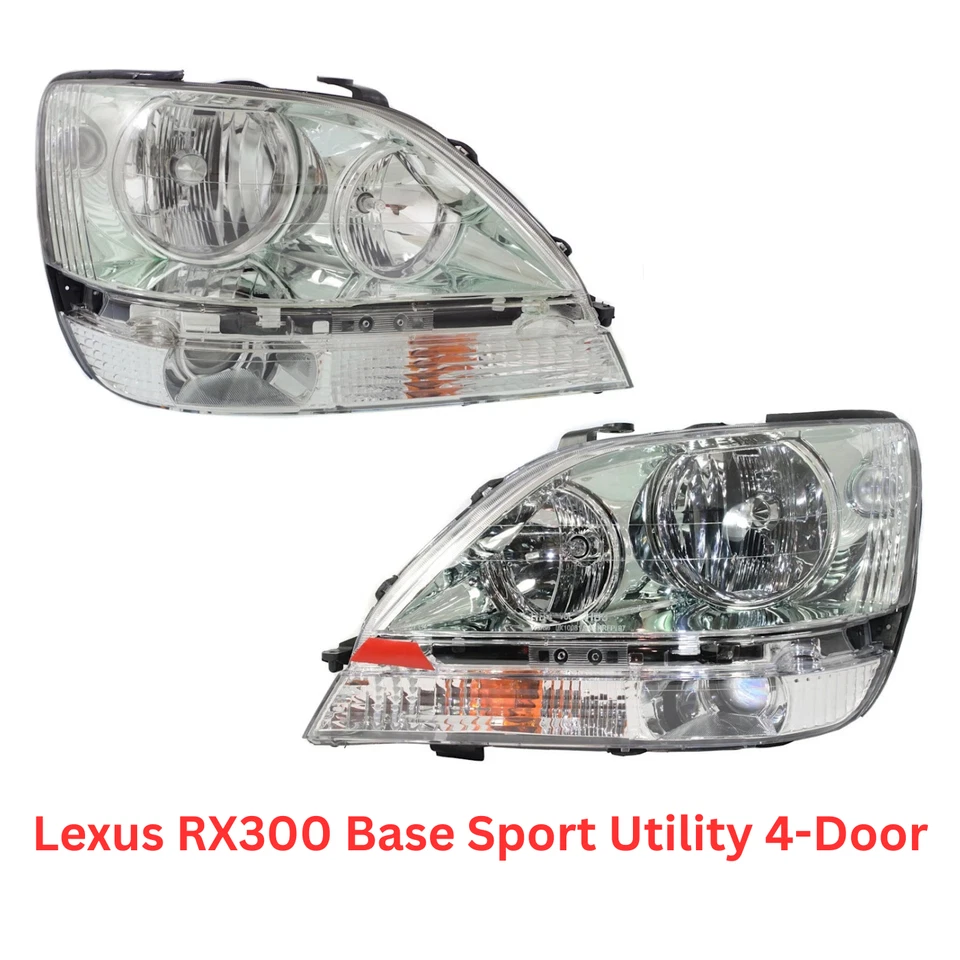 Juego de montaje de faros diestros y diestros, halógenos, interiores cromados Lexus RX300 2001-2003 Foto 2 de 4