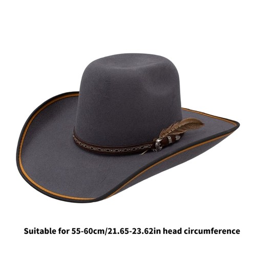 Friendly Wool Cowboy Styles Hat Breathable Fabric Hat Travel Acccessory - Picture 8 of 8