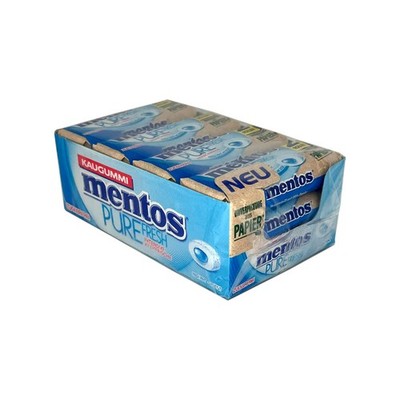 Mentos Pure Fresh Kaugummi, Kiste mit 12x 31g - Zuckerfrei