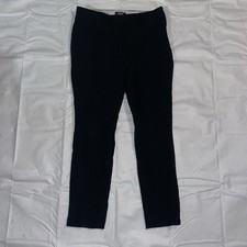 Lands End Black Mid Ride Slim Leg Pleated Side Zip Women  s 12 Trousers