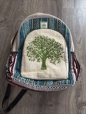 Hemp Backpack Tree Of Life With Laptop Pocket Nepal Fair Trade Hiking Boho