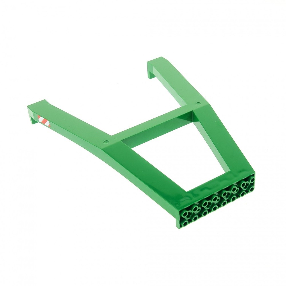 1X Lego Crane Base 16X4X16 Green Sticker Support Carrier Axle Holes 92086PB01