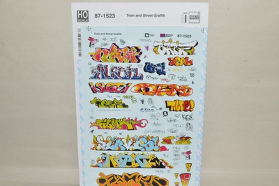 #ad HO scale Microscale decals 87 1523 train and street graffiti $9.50