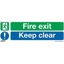 Worksafe SS18V10 Safety Sign Fire Exit Keep Clear - Self-Adhesive Vinyl - PK10