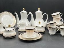 Weimar Harmonie Echt Kobalt Porzellan Kaffeeservice Tassen Teller Kanne 6 Person