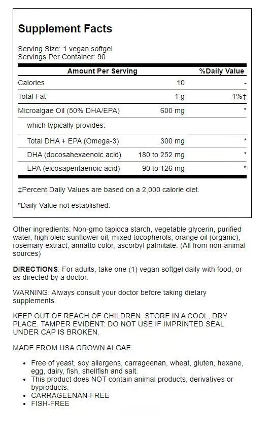 Deva Vegan Omega-3 Dha-Epa 300 mg 90 Sgeles Foto 2 de 2