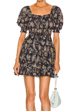 Ulla Johnson Juniper dress in “Twilight” blue floral, Size 6