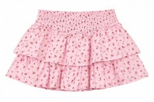 Wild Fable Light Pink Floral Ruched Waist Tiered Skirt Skort Women's M NWT