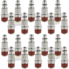 Industrial 20 Pack 1/4" Male NPT Air Compressor Hose Quick Coupler Plug Fitting