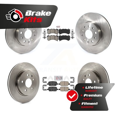 Front Semi-Metallic Rear Ceramic Pads And Disc Brake Rotors Kit For LT LS