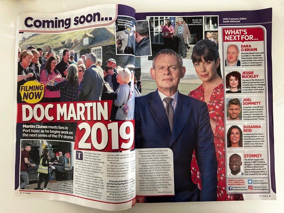 TV TIMES 13/4/2019 EMMERDALE Doc Martin STEPHEN MULHERN Adrian Dunbar VICTORIA - Image 3 of 4