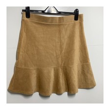 Tu Womens Corduroy Flared Skirt Size 14 Tan 20 Inch Length 32 Inch Waist Cotton