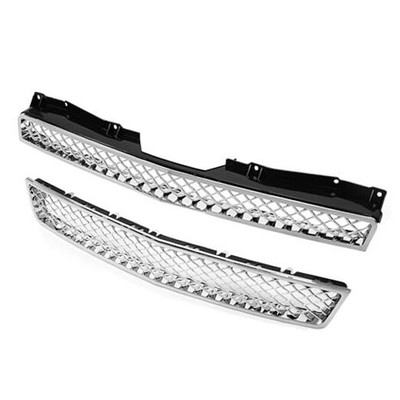 ALMULOO Upper & Lower Mesh Grille Compatible with 2007-2014 Chevy Avalanche,