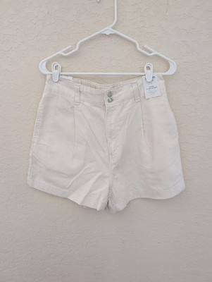 Danizen by Levi Loose A Line Paperbag Shorts White Size 6 W28 NWT