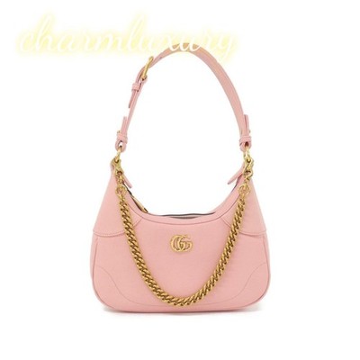 Gucci Pink Aphrodite Small Leather Shoulder Bag