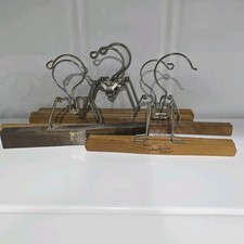 Vintage Wood Pants Hangers Lot of 6 Various Brands Setwell Manhattan Island