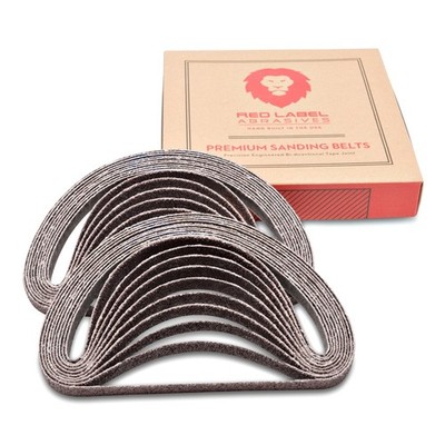 Red Label Abrasives 1/2 X 18 Inch 36 Grit Aluminum Oxide Air File Sanding Belts,