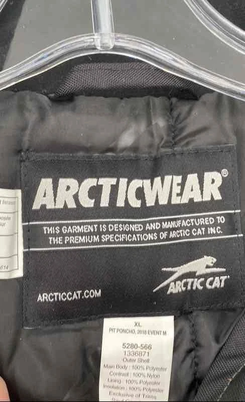 Arctic Cat Mens Black Long Sleeve Full-Zip Pit Poncho Jacket Size XL - Image 3 of 4