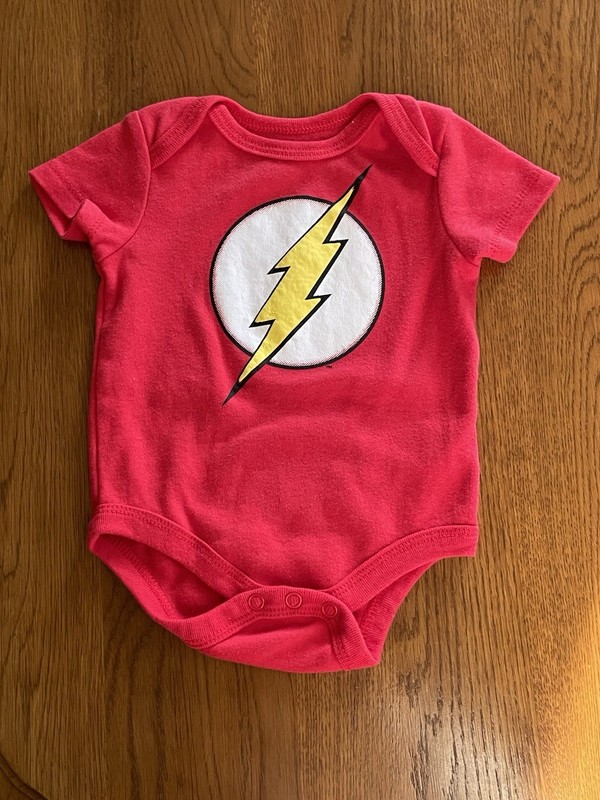 Flash Classic Logo Infant Red Romper Snap Bottom