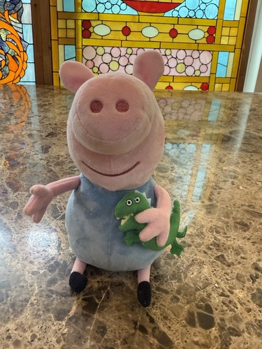 Peppa Pig w/ Green Dinosaur 9" Plush Toy TY Stuffed Animal Soft Pink Pig - Picture 14 of 14