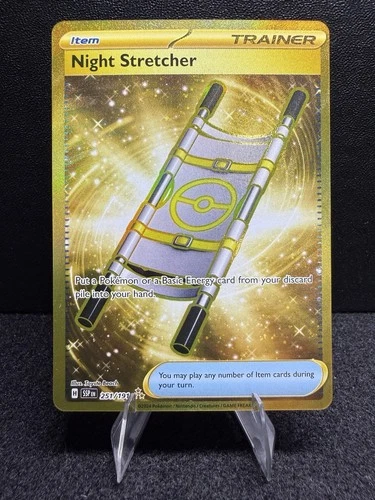 Pokémon Night Stretcher 251/191 Sv08: Surging Sparks Holo Hyper Rare Trainer