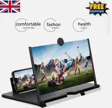 10/12inch Mobile Phone Screen Magnifier 3D HD Video Amplifier Stand New Model UK