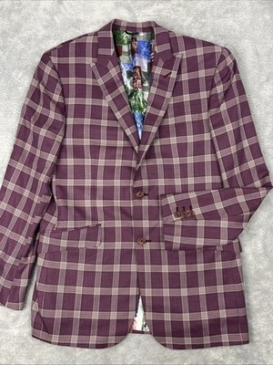 Raphael Wardrobe Design Sport Coat Tailored for MLB Manny Machado Glen Plaid 40R