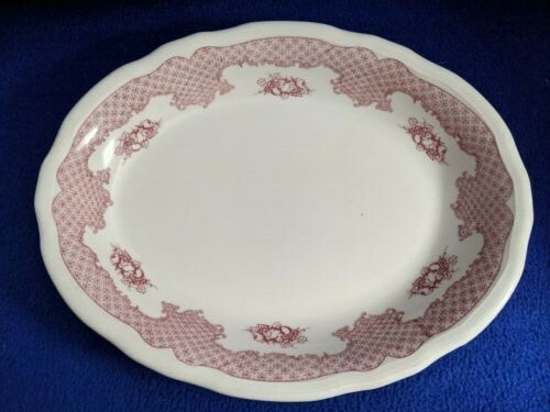 PRICE REDUCED! Vtg Shenango China Anchor Hocking White with Red Platter