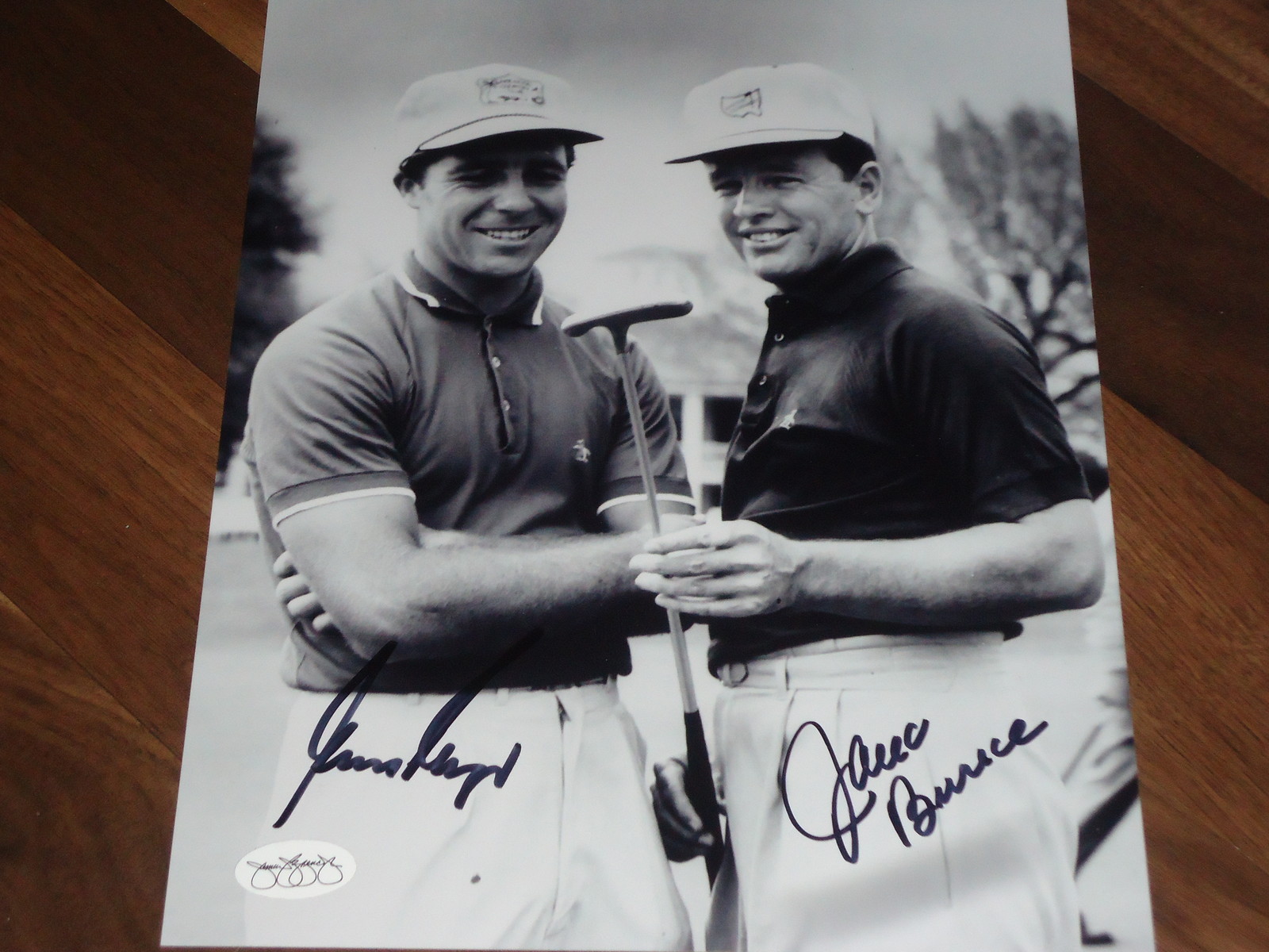 Gary Player Autographed Signed 3x Masters Champ Jack Burke 1956 Masters 8x10 Photo JSA 