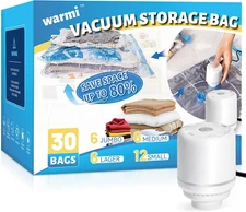 Vacuum Storage Bags with Electric Air Pump - Vacuum Seal Bags for Clothing Trave