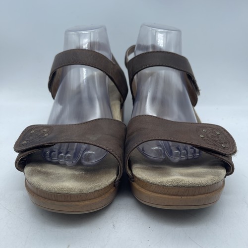 Dansko Sonnet Sandals Women’s Size 11 Floral Leather Ankle Strap Brown - Picture 6 of 9
