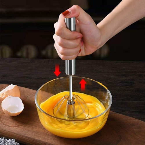 Stainless Whisks, Hand Push Egg Beater Mixer, Easy Use and Save Much Energy - Picture 3 of 5